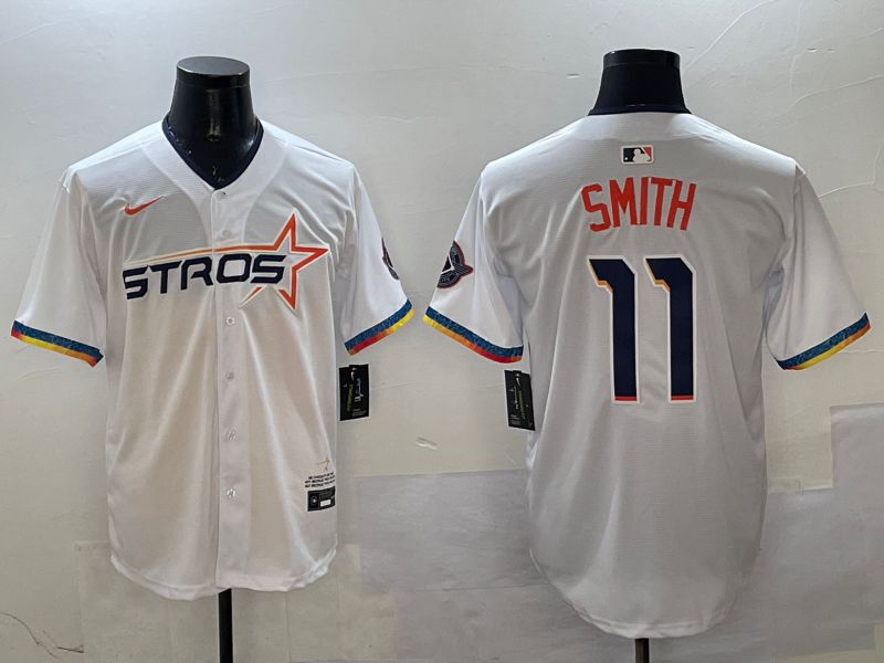 Men Houston Astros #11 Smith White Fourth generation Joint Name 2025 Nike MLB Jersey style 8->houston astros->MLB Jersey